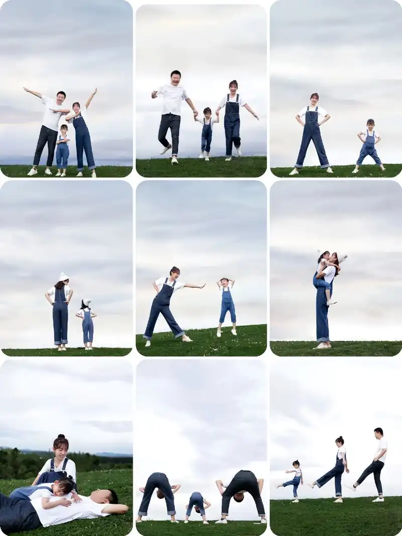 秋水一人:一家三口亲子照来啦!