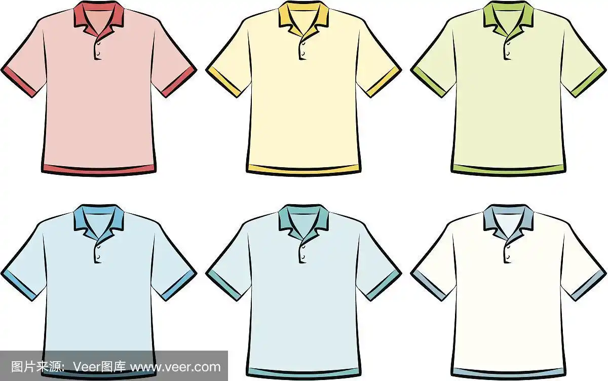 polo衫-矢量插图