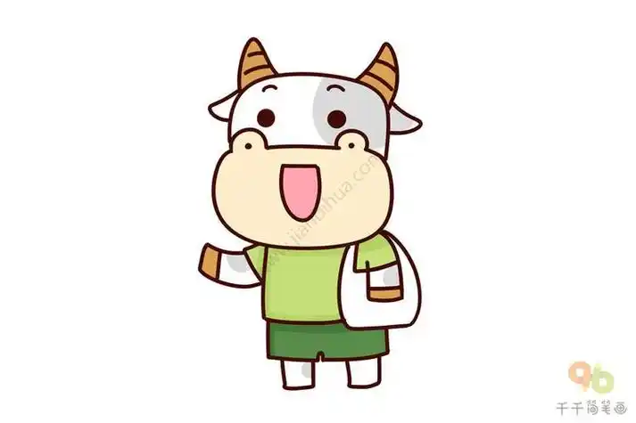 涂鸦 卡通画 壁纸 素材 蜡笔画 水彩笔 十二生肖 牛q版牛拟人简笔画牛