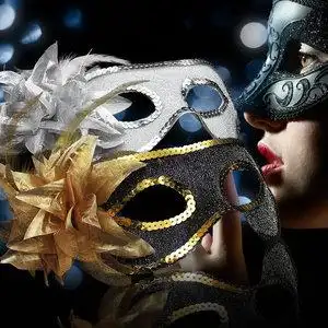 万圣节化装舞会年会威尼斯公主王子羽毛珍珠半脸复古薄纱蒙面面具