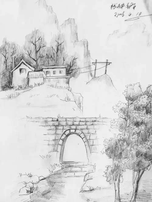 2016年5月圆梦画室二部学生风景素描作品