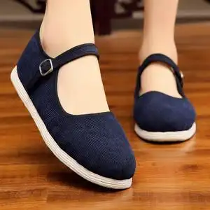 千层底纯手工老北京布鞋女士一带单鞋软底防滑中老年春夏妈妈布鞋