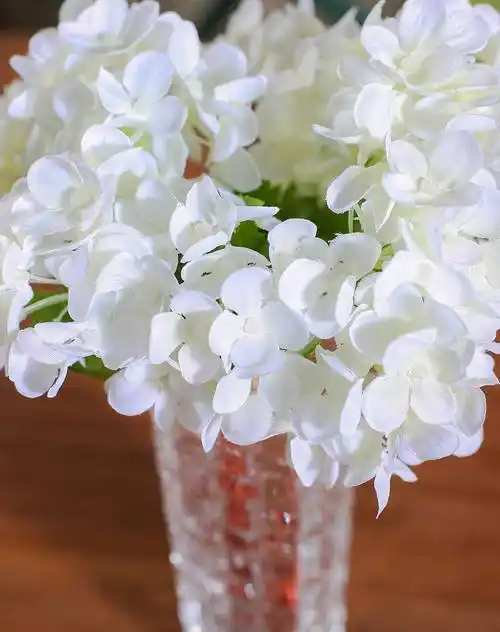 欧式唯美布艺仿真花束-3组迷你绣球白色