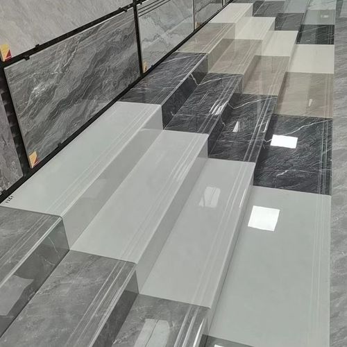 圆弧一体釉楼梯踏步大理石瓷砖定制加工踏板砖台阶梯级自建房地砖