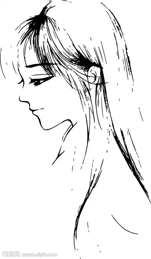 女侧面线稿设计图__动漫人物_动漫动画_设计图库_昵图网nipic.com