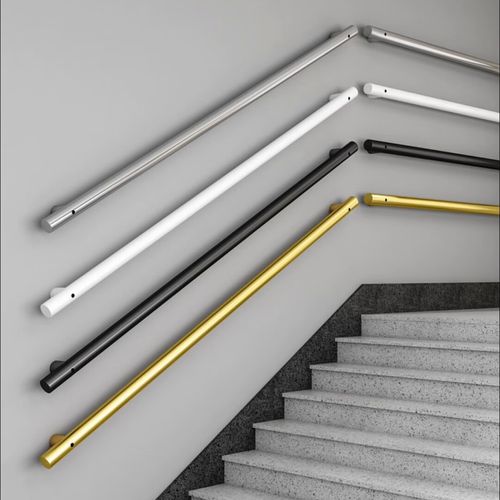 楼梯扶手家用钢管老人防滑栏杆扶梯室内靠墙幼儿园走廊极简加厚 白色