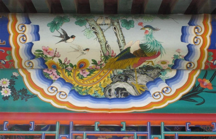 非物质文化遗产古建的花外衣苏式彩画