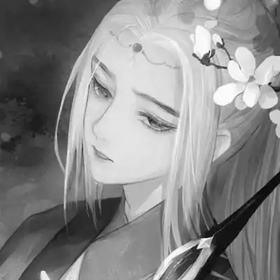 漫画古风男生头像黑白高清图片