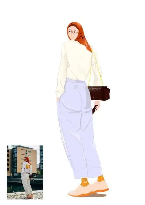 插画/手绘/人物穿搭/模特/超模/时尚/街拍