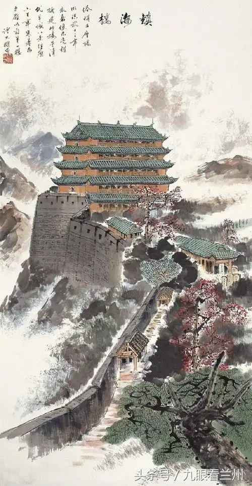 古建筑画家谭大鹏的国画作品,气势恢宏,赏心悦目,美极了