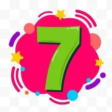数字7手绘创意矢量图