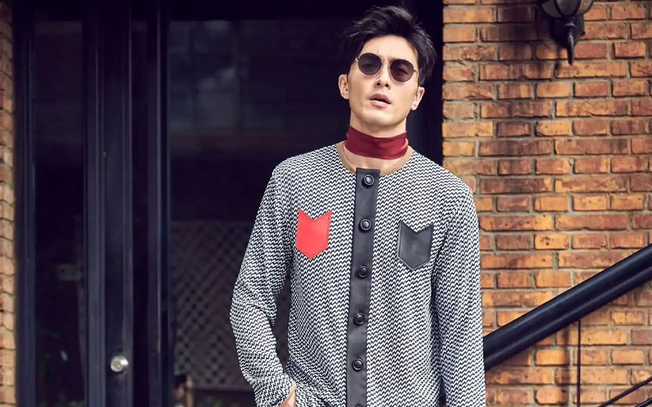 高伟光休闲帅气时尚街拍桌面壁纸