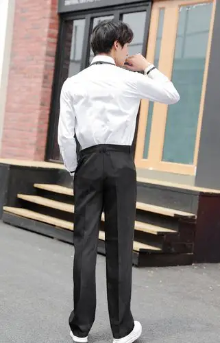 黑边男生长袖白衬衫黑裤子小时代jk制服学生装高中毕业季校服班服