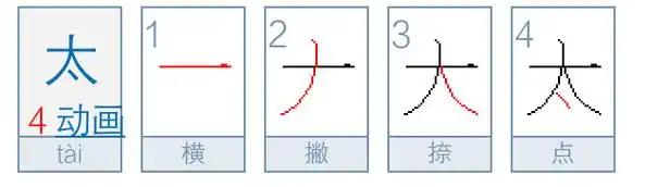 动漫 参与团队:百度知道教育7 向ta提问私信ta  展开全部   太的笔顺