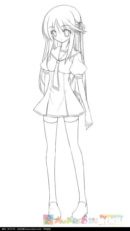 简笔画大全可爱的漫画女孩人物画法儿童学画动漫女孩人物漂亮的卡通