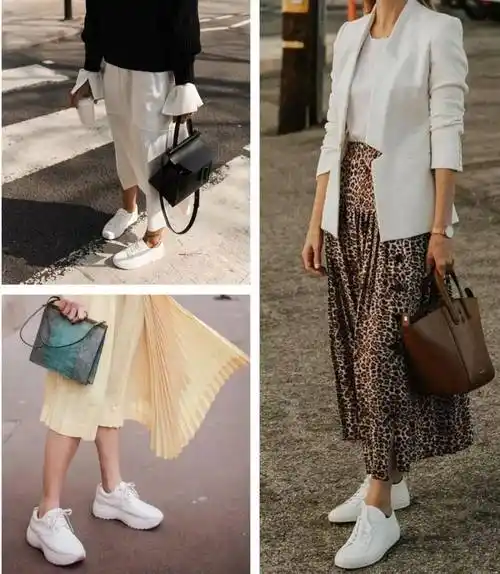 这样穿裙子 小白鞋,就是比别人时髦好看!