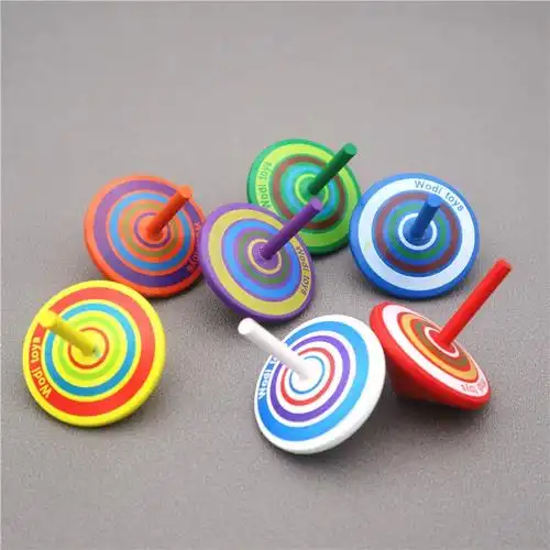 5个装小陀螺手动旋转陀螺幼儿园教具小玩意男女孩子传统木质玩具