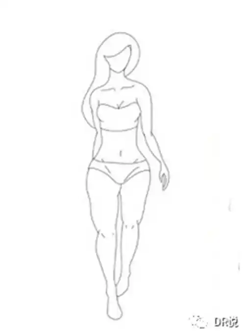 马甲线女孩简笔画