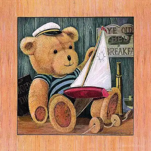 卡通熊时尚艺术油画 - 菜鸟图库