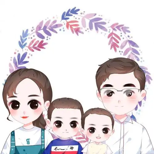 一家四口全家福合集,简单的手绘设计,好看吗?