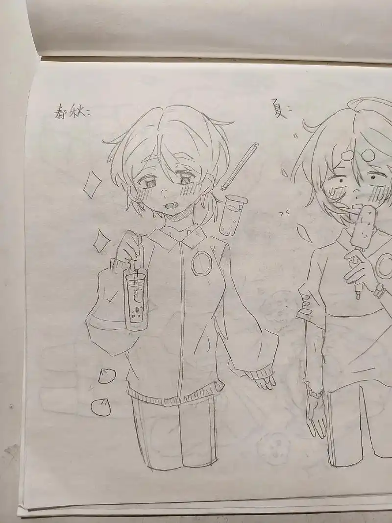 画了校服!(爬来更新爬爬爬 爬走)#手绘 #画画 #铅笔稿 - 抖音