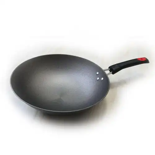 热销尖底生铁锅炒菜锅具_家用大炒锅无涂层不粘锅生铁锅铸铁锅老式圆