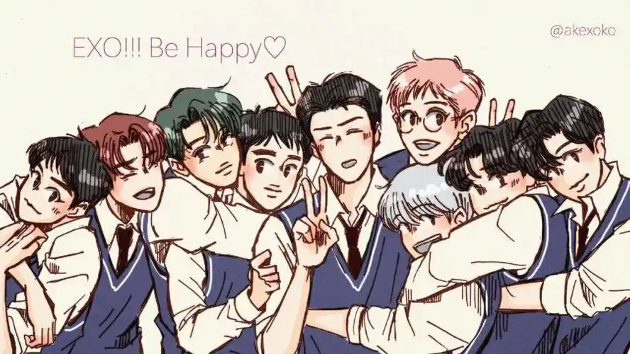 exo团体动漫图
