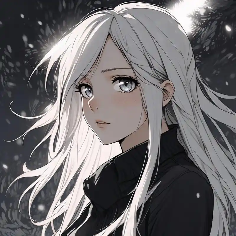 漫画风高冷女生头像9578