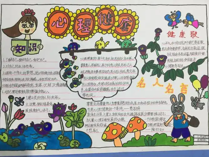 东莞市塘厦大江源小学"关爱心灵,健康成长"手抄报比赛获奖展评