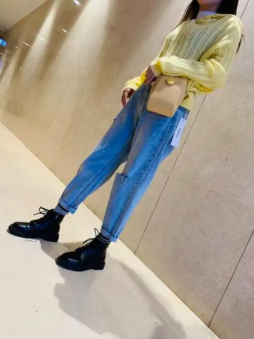 女装裤腿切缝牛仔裤一口价