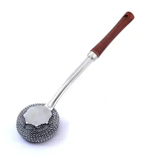 304不锈钢锅刷家用洗锅刷子长柄刷锅神器厨房清洁刷钢丝球洗碗刷