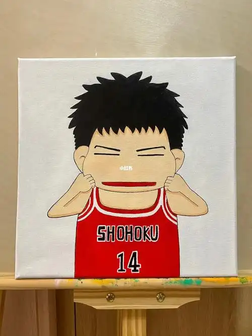 基础丙烯画#丙烯画临摹#三井寿#灌篮高手#slamdunk#火焰男#治愈系丙烯