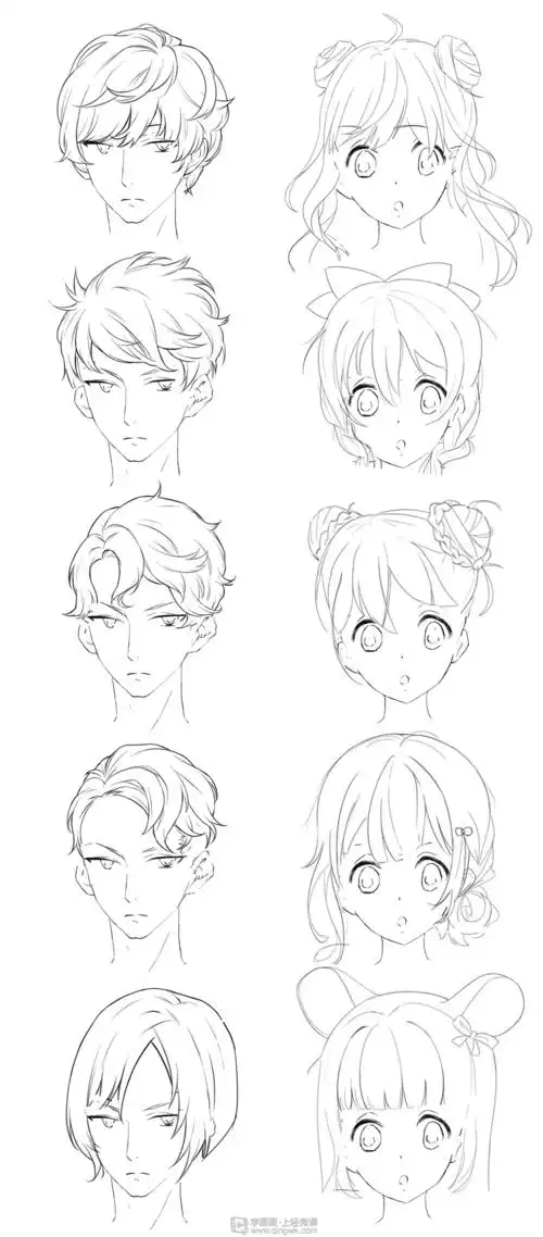 作业:从零开始学动漫之动漫人物头发的画法与训练技巧 - 醉仙陶 - 轻