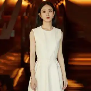 赵丽颖同款无袖背心连衣裙女夏潮牌时尚气质衣服法式收腰a字短裙