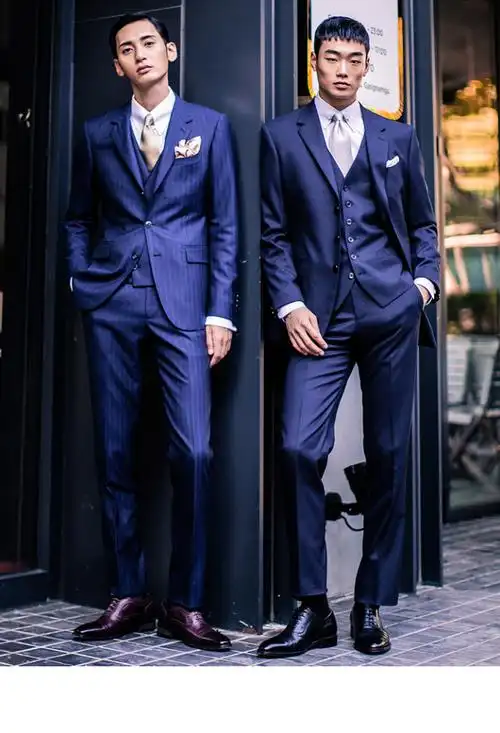 藏蓝色休闲百搭风格西装