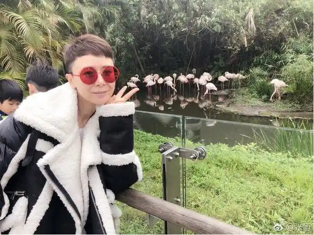 也许是素颜的缘故,张恒的形象和以往的照片有点大.