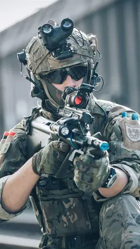 士兵,头盔,眼镜,武器