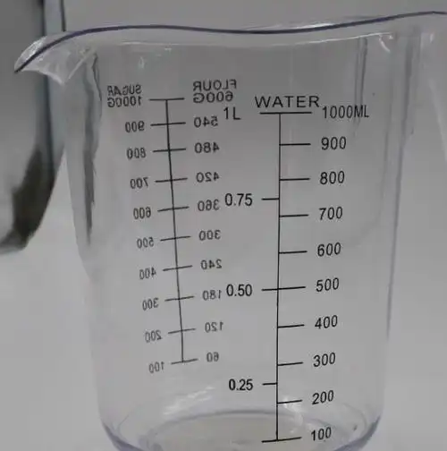 塑料量杯带手1000ml 1升1l ps塑料含刻度量杯水壶厨房烘焙工具