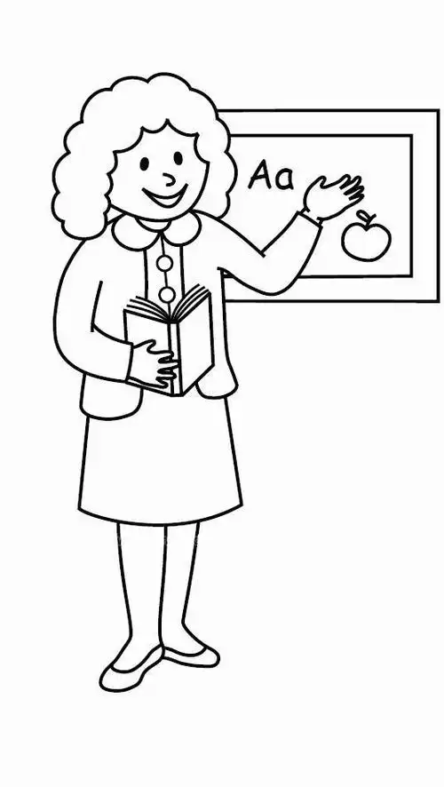 女老师的简笔画