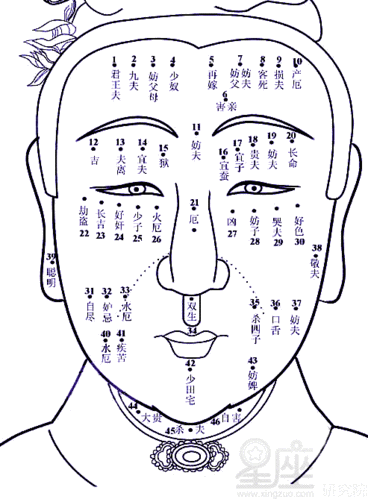 痣相图解大全,痣的位置与命运
