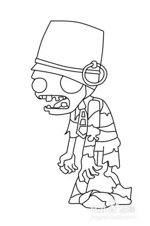 铁桶植物大战僵尸简笔画