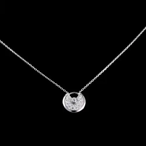 cartier(卡地亚) amulette de cartier系列18k金满钻护身符项链ch