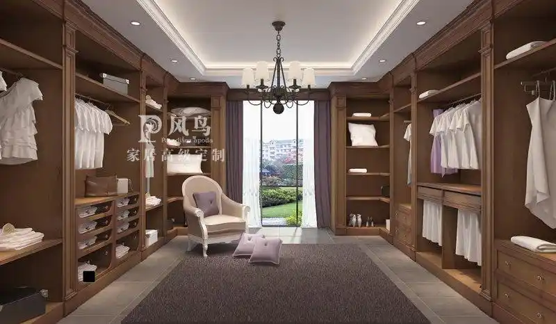 风鸟全屋定制效果图威尼斯风格衣帽间图片