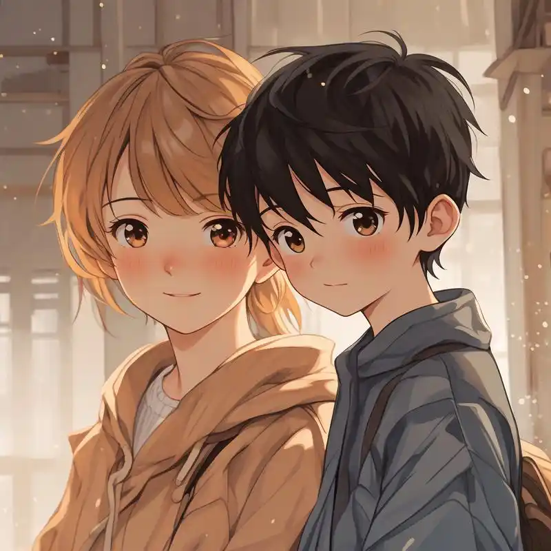 动漫迷们注意啦!📢 这组姐弟头像是不是超级有爱呢?