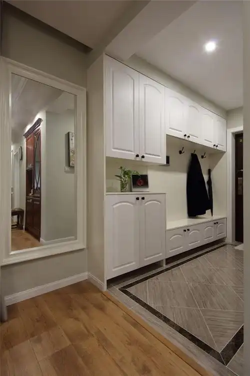 100㎡美式三居装修玄关鞋柜设计_齐家网装修效果图