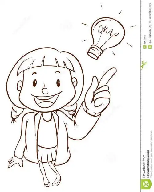 聪明的孩子简笔画