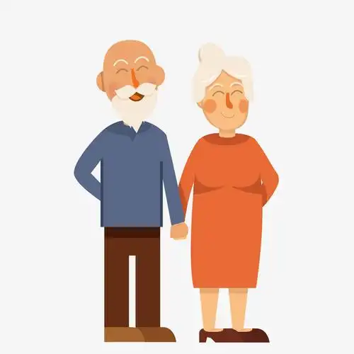 一对牵着手的老夫妻