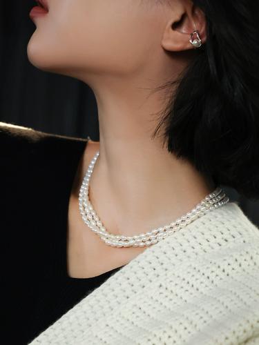 法式赫本风三层珍珠项链!巴黎定制款高阶感颈链锁骨链女kaka特惠