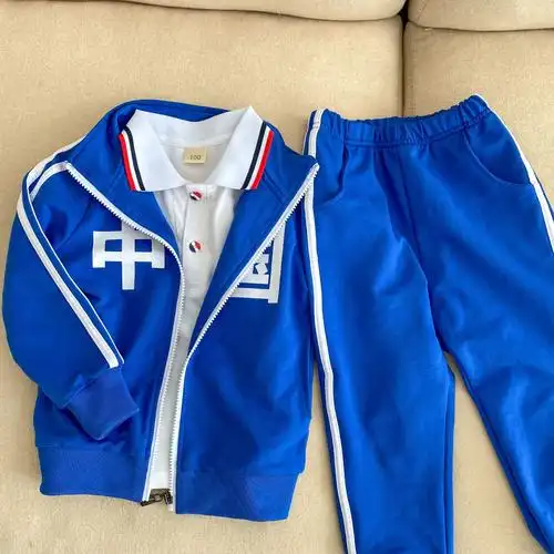儿童春秋季套装男童拉链运动服中国校服小女童休闲宝宝卫衣两件套