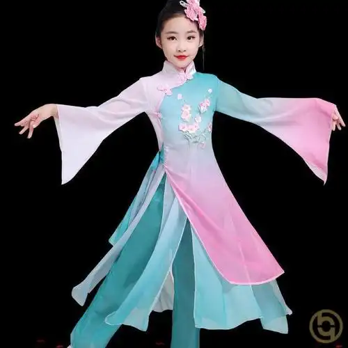 巴拉巴官方旗舰儿童古典舞演出服女童飘逸中国风少儿清新淡雅表演